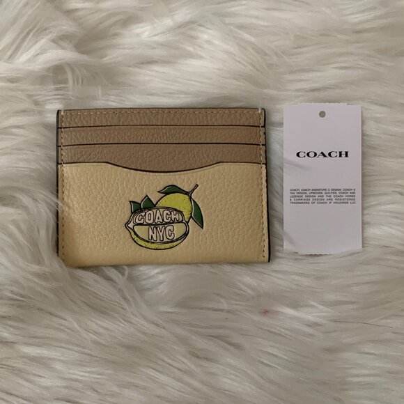 COACH Lemon Corner Zip Wristlet, Mini Skinny, Card Case SET of 3 - Picture 8 of 9